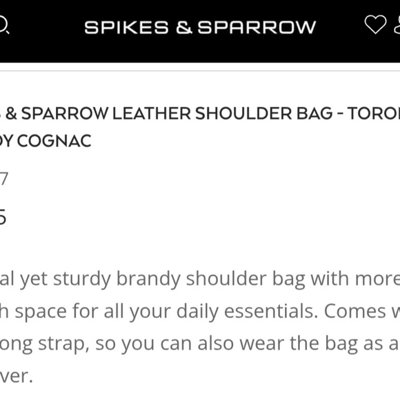 Spikes & Sparrow Shoukder Bag Purse Brown - Picture 5 of 6